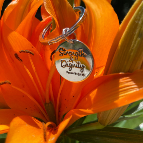 Strength and Dignity Keychain - Proverbs 31:23