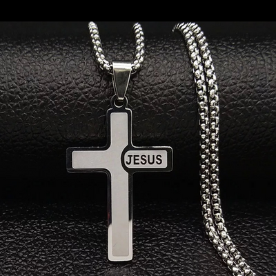 Jesus Cross Box Chain Necklace